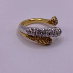 18K Yellow & White Gold Diamond Ring – 0.81ctw, 8.80g