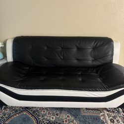 2 Black And White Couch Set