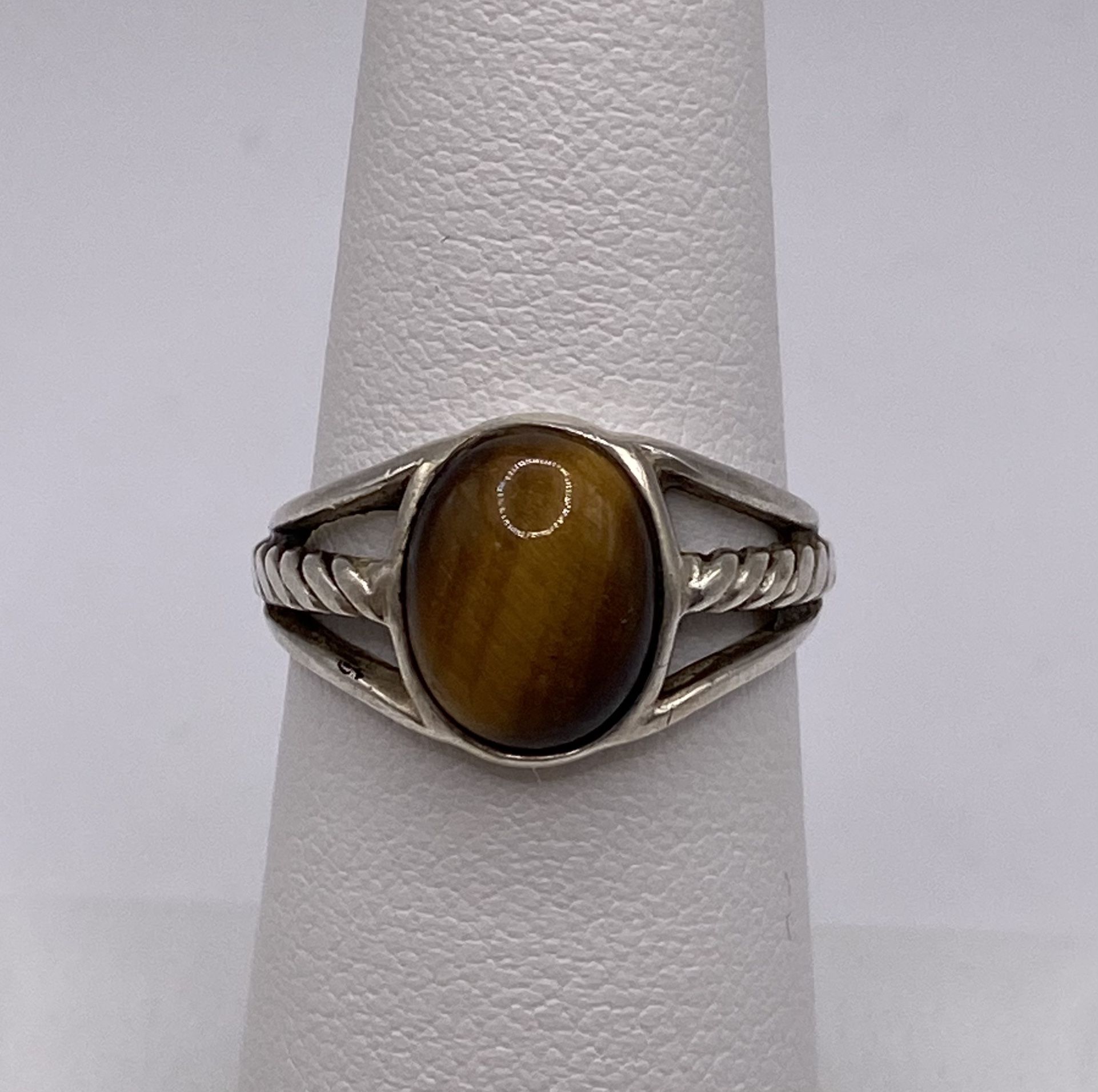 Brown Cars Eye 925 Ring 