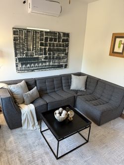Grey modular sectional couch