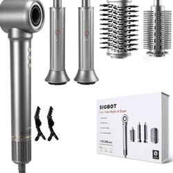 SIGBOT 5 in 1 Hair Dryer Brush Set，Professional Blow Dryer Brush,High-Speed Hot Air Styler Wrap for Women