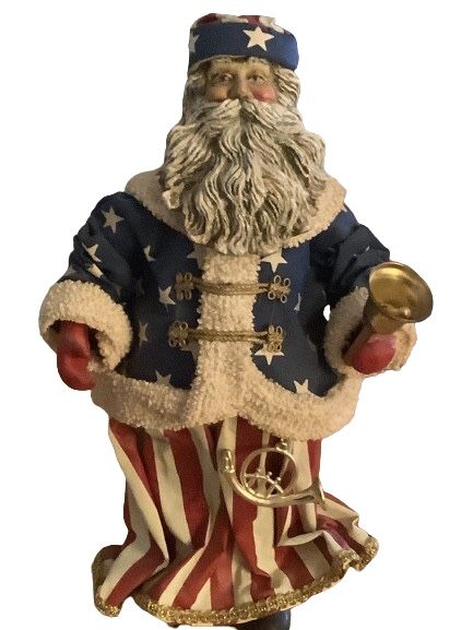 Unbranded Patriotic Santa Claus Statue With Red & White Stripes