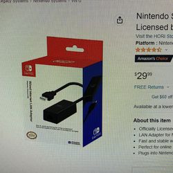 Nintendo Switch Wired Internet LAN Adapter by HORI Officially Licensed  Nintendo 