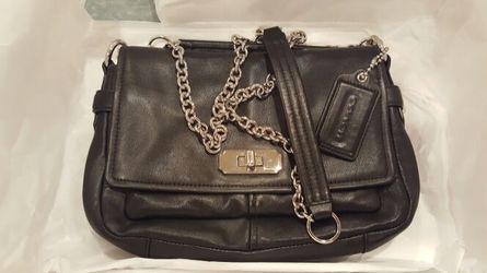 Leather coach bag.