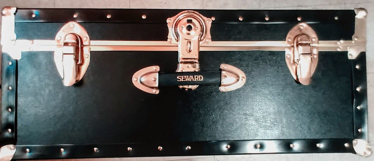 Black antique suitcase