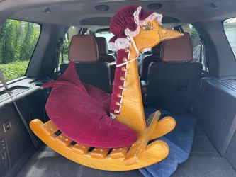 Wooden Rocking Duck with Velvet Seat