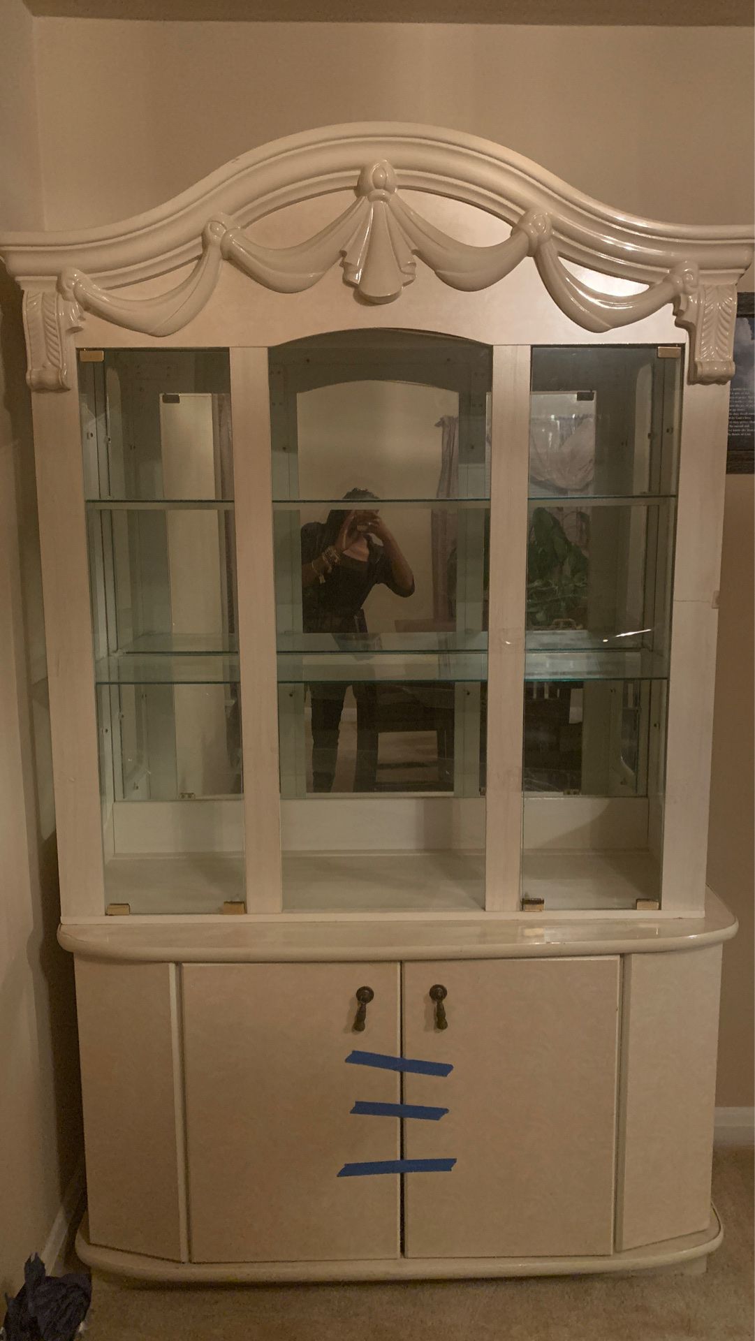 All white china cabinet