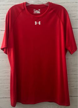 Under Armour Red UA Tech Locker Short Sleeve HeatGear Shirt Men’s Sz Large