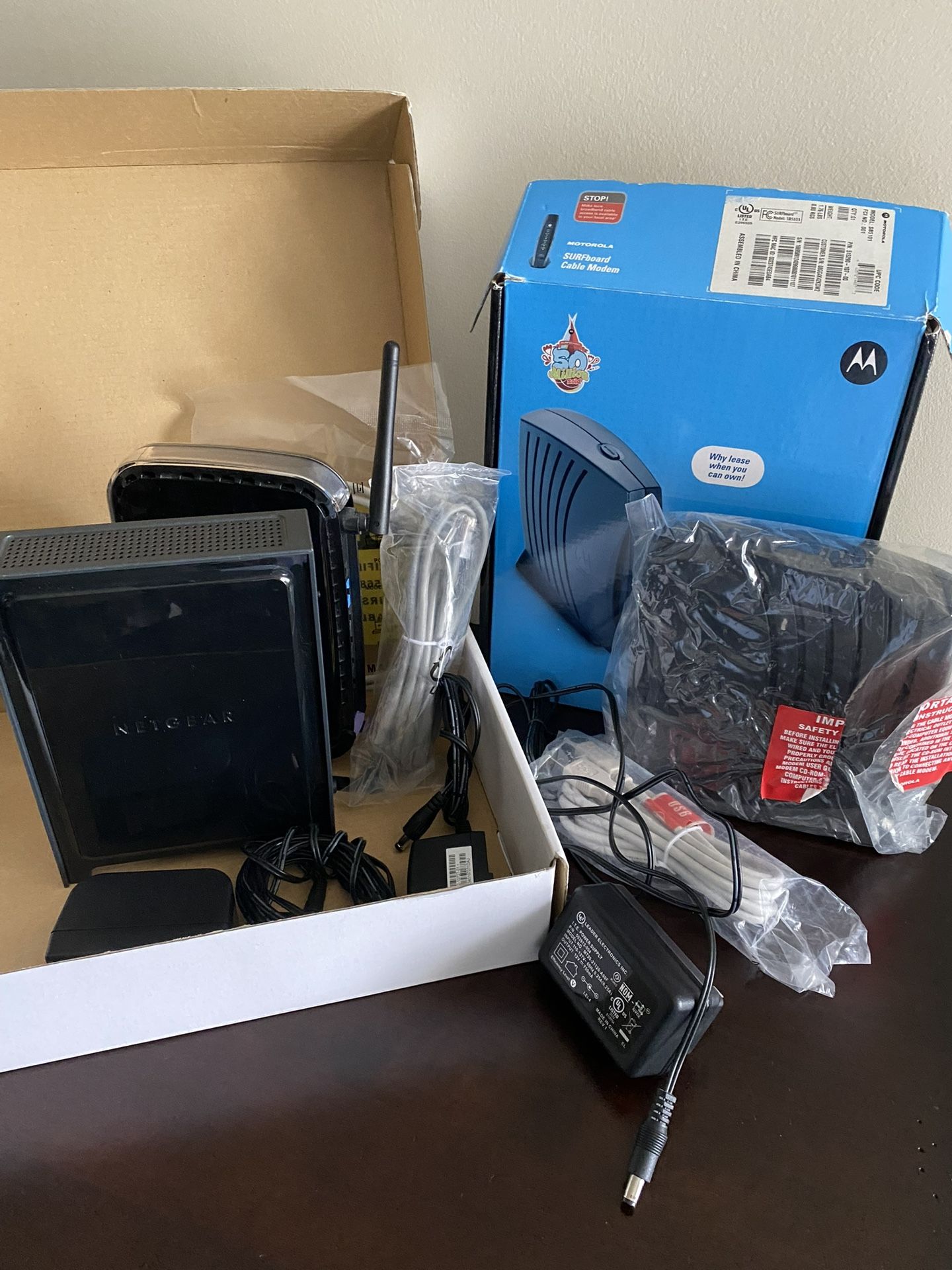 Motorola Cable Modem and Netgear Router