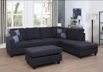 LS Furniture sectional with ottoman
Charcoal color, beautiful sectional sofa couch set