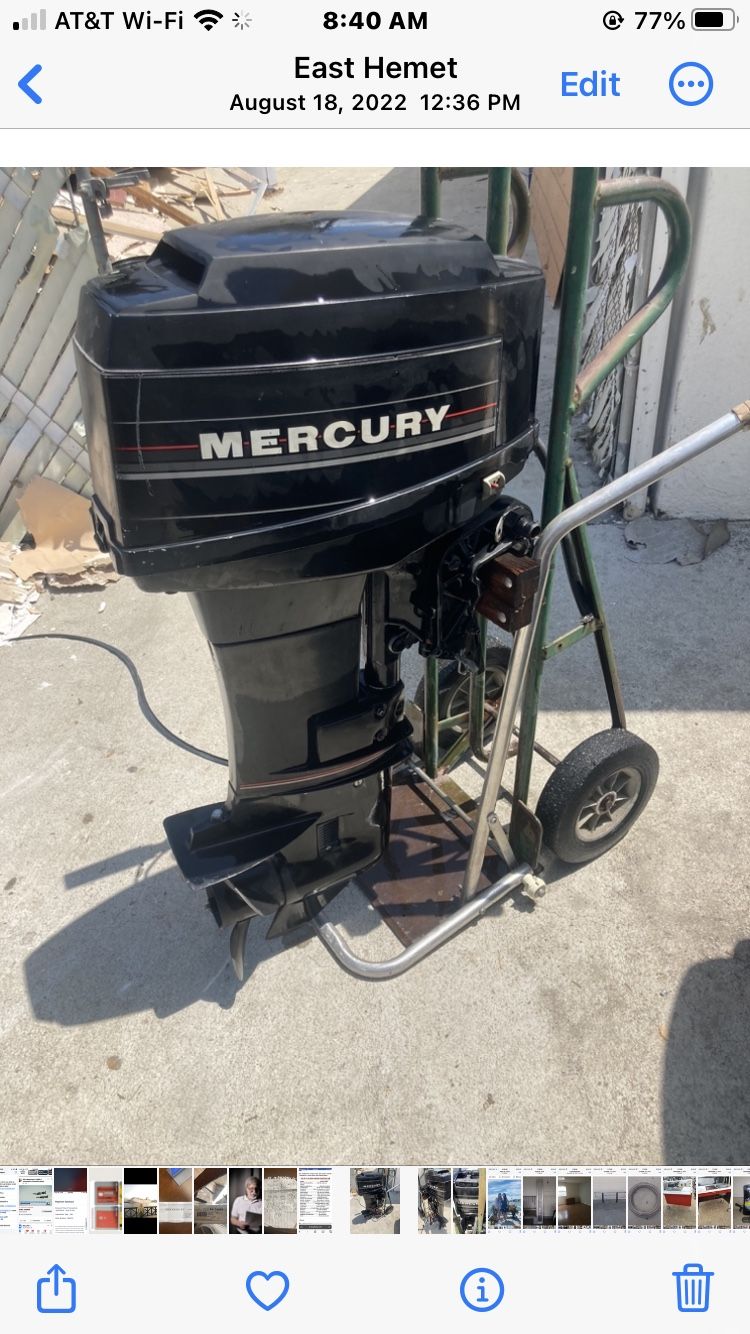 25 hp Boat motor very few hours