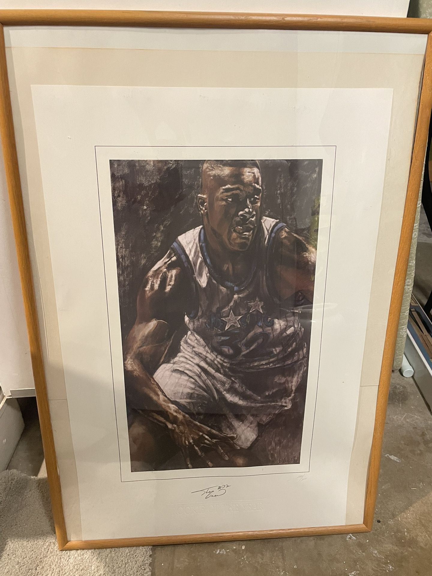 Signed Shaq Rookie Of The Year Poster / Lithograph