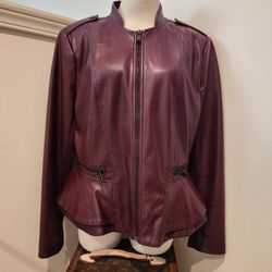 G.I.L.I.  Faux  Leather Jacket Sz 14