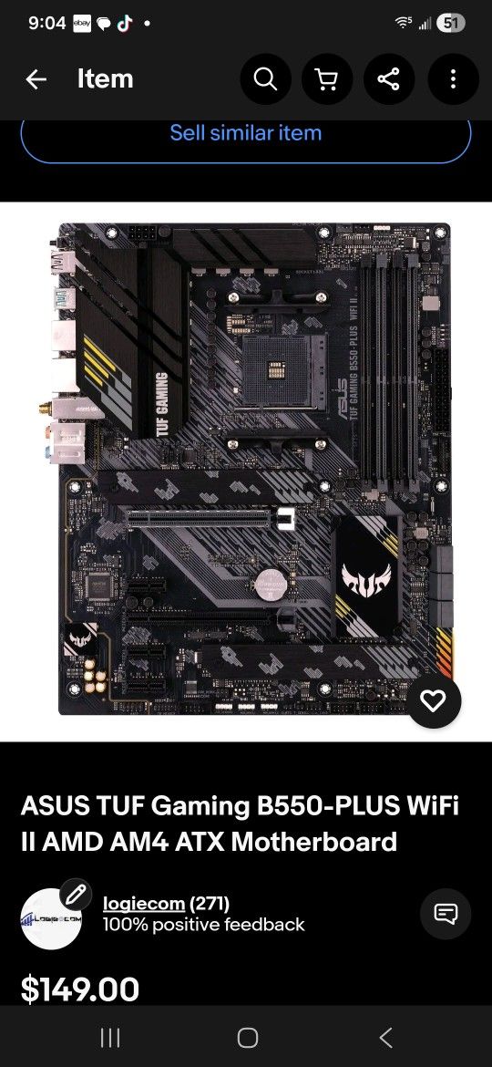ASUS TUF Gaming B550-PLUS WiFi II AMD AM4 ATX Motherboard