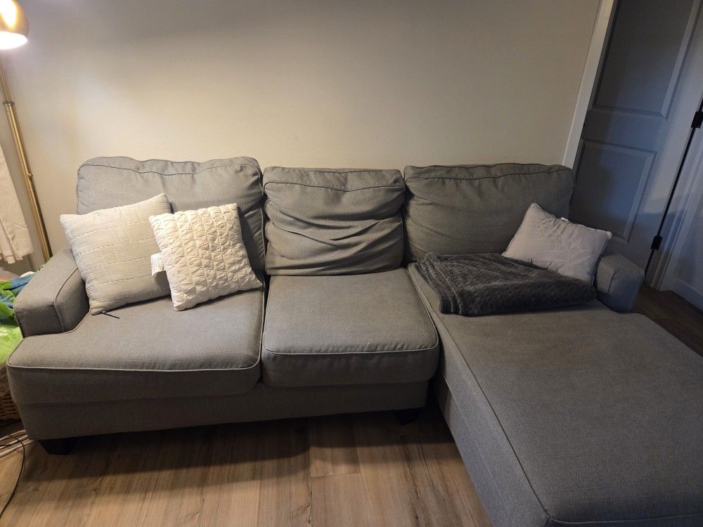 Grey Couch with Chaise