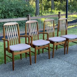 Danish Modern Teak Benny Linden  Dining Chairs set of 4  