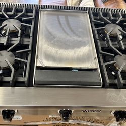 New Viking - Built-in 5 Series Gas 36"W Sealed Burner Rangetop - Stainless Steel 