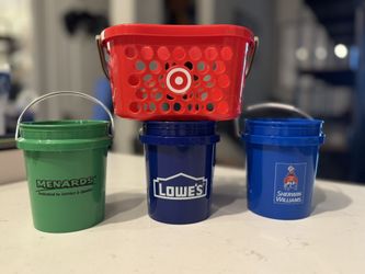 Mini Plastic Bucket Lot of 4 Menards Lowe’s Sherwin Williams Target New 