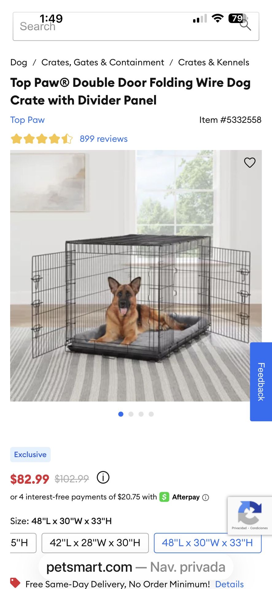 Top Paw® Double Door Folding Wire Dog Crate with Divider Panel