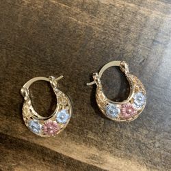 Gold Plated Flower Earrings