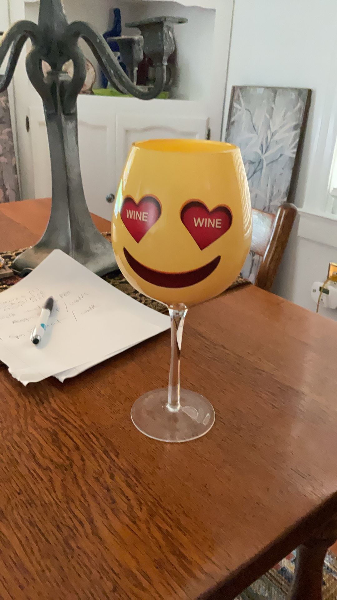 Fun, Happy Wine Glass, Big Don’t Have To Go Back Often For Refills.