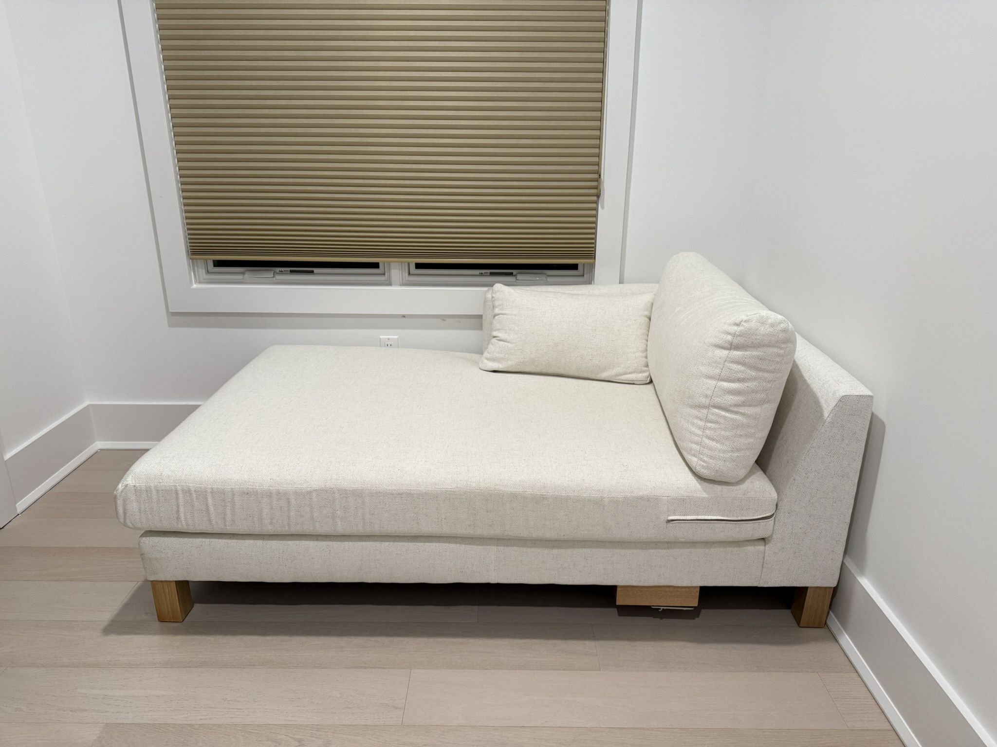 Crate & Barrel Pacific Wood Left Arm Chaise/sofa