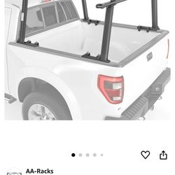 AA-Racks Model APX25 Extendable Aluminum Pick-Up Truck Ladder Rack (No Drilling Required) - Sandy Black