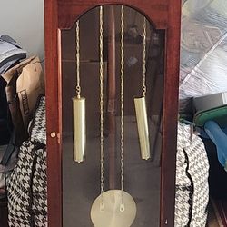 Traditional Grandfather Clock with Pendulum & Weights – Solid Wood