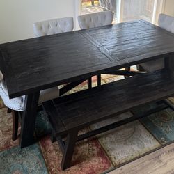 Dinning Credenza Set Dark Wood