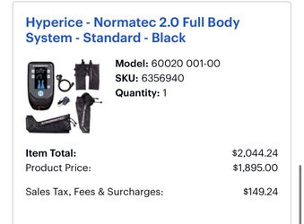 Hyperice - Normatec 2.0 Full Body System - Standard - Black 