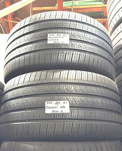 ✅ 2 USED TIRES 315/30ZR21 PIRELLI CINTURATTO P7 ALL SEASON 315 30 21