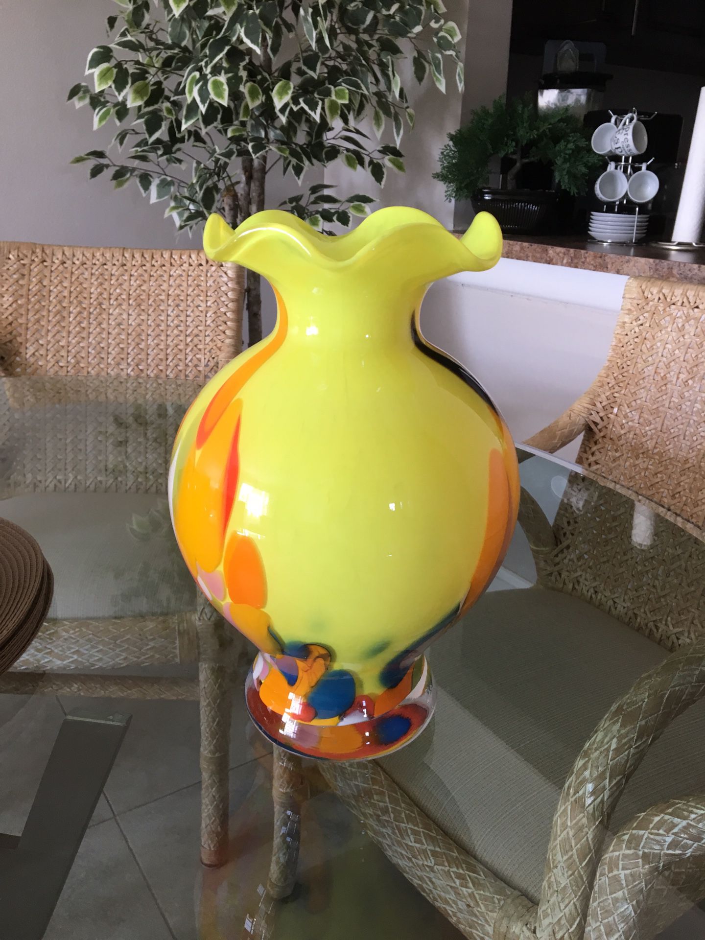 Beautiful Yellow Decorative Vase
