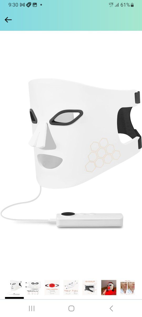Portable LED Face Mask 4 Colors Light Therapy Facial Photon Beauty Device for Facial Rejuvenation, Wrinkle Reduction, Anti-Aging