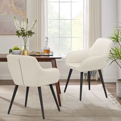 NEW Awonde Modern Faux Leather Dining Chairs Set of 2 Accent Chairs for Living Room Kitchen