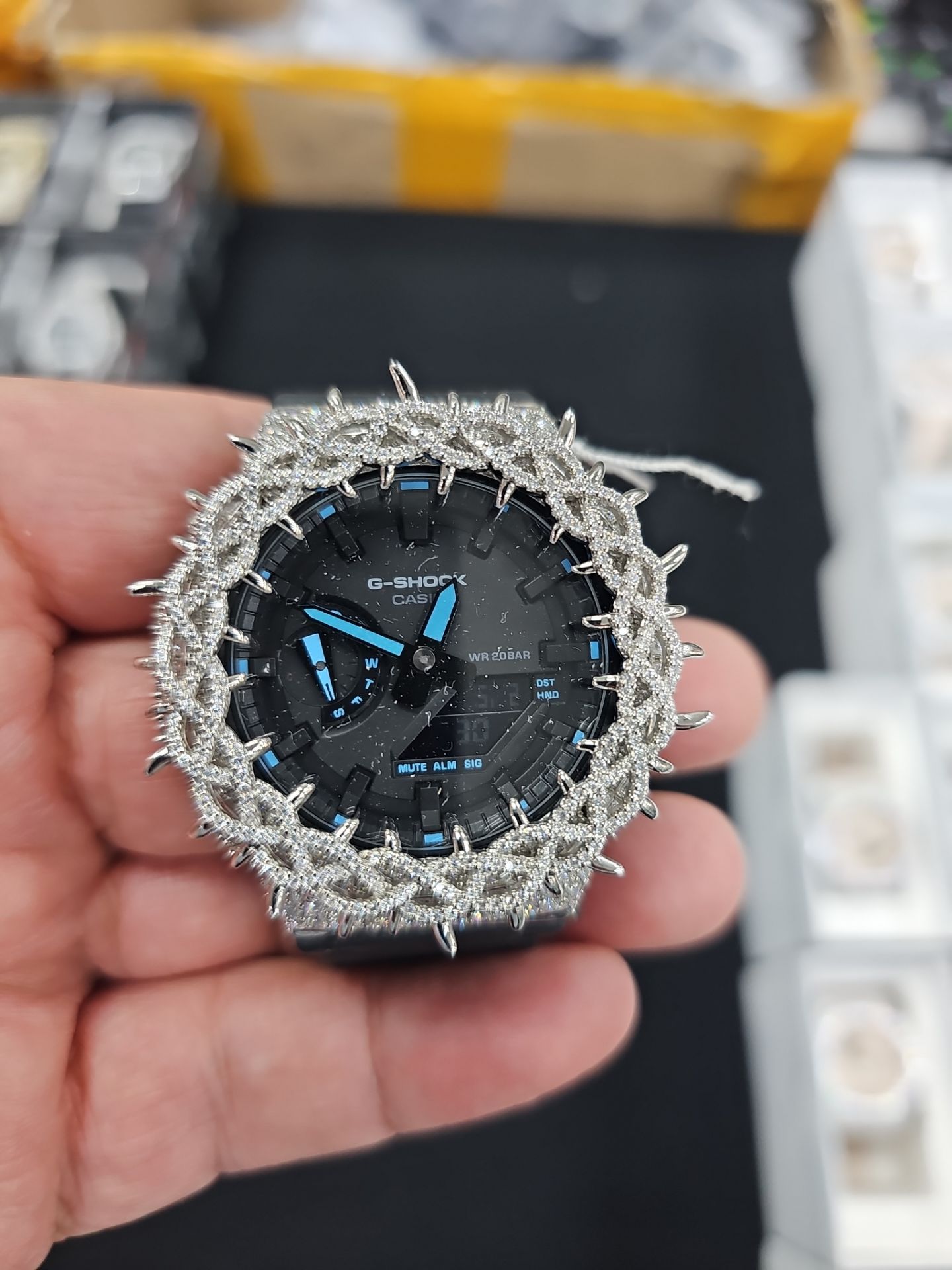 G shock mossonite watch