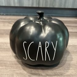 Rae DUNN black And White SCARY Pumpkin 
