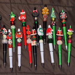 Christmas Beaded Pens $3