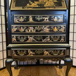 Beautiful Vintage Chinoiserie Secretory Desk