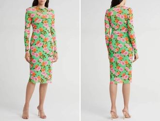 Women's Midi Dress. New With Tags. Mesh. Bodycon. Green. Size M women's beautiful dress