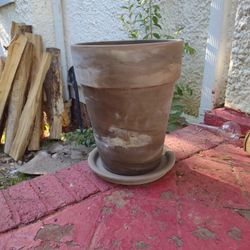 Large Plant Pot And Saucer