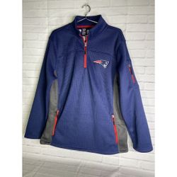 Ultra Game New England Patriots Quarter Zip Fleece Pullover Sweatshirt Mens M
