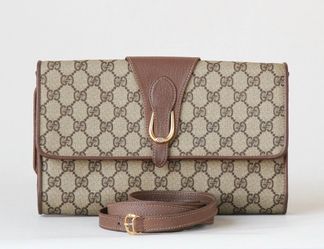Auth GG Supreme Clutch/Crossbody Bag
