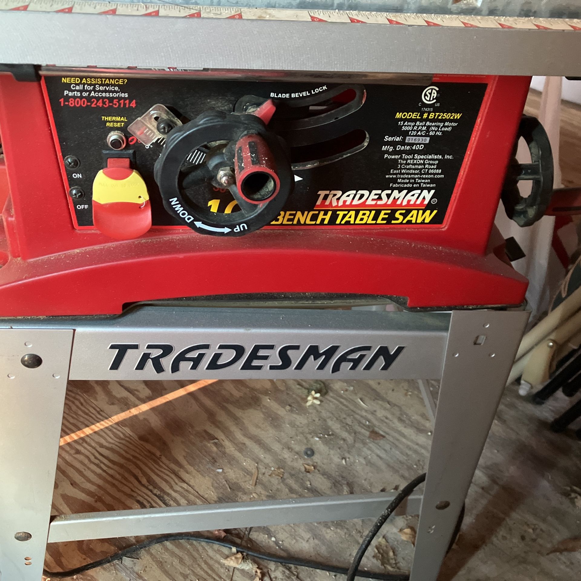 Tradesman Bench Table Saw
