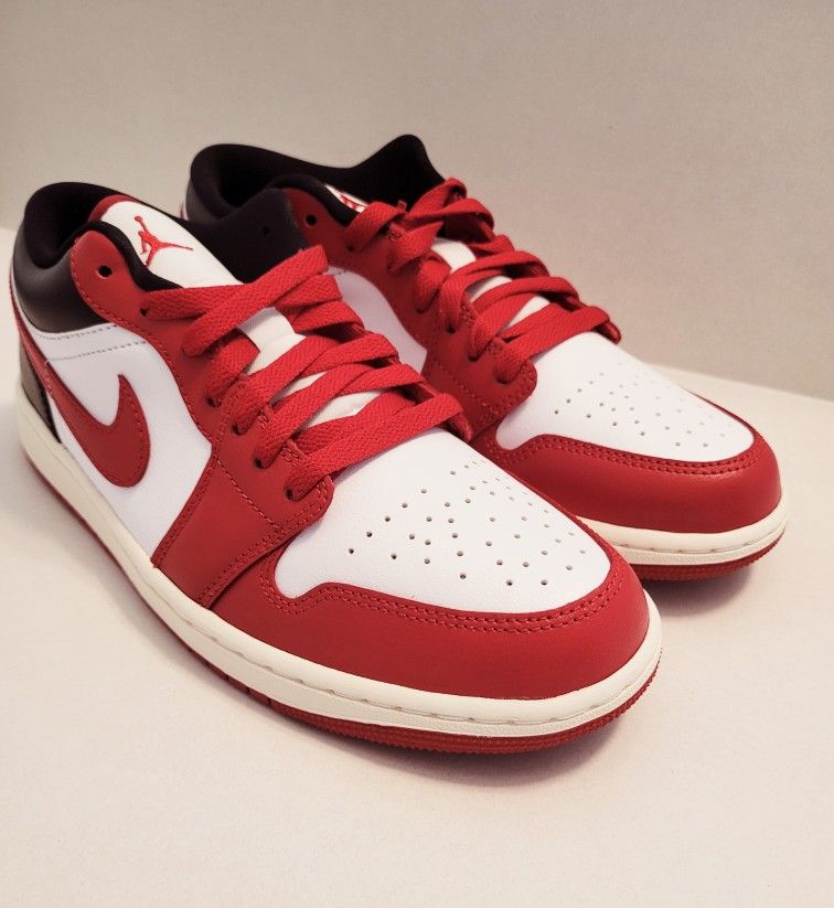 Air Jordan 1 Low Women's Shoes White/Gym Red/Black/Sail Size 9.5