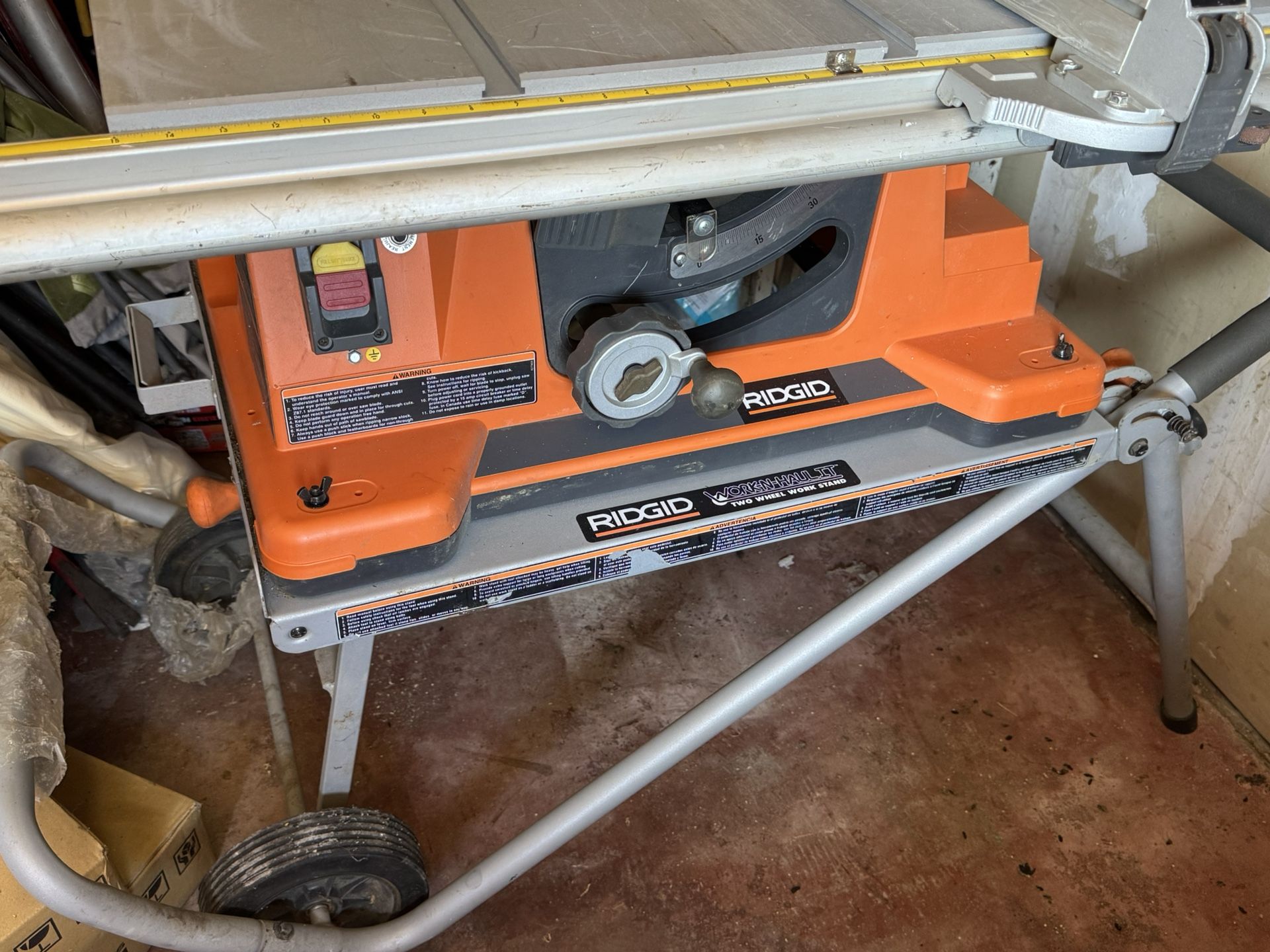 Ridgid Table Saw With Wheels