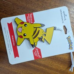 Hallmark Pokemon Pikachu Flat Metal Christmas Tree Ornament New Free Shipping