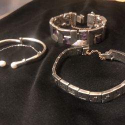 3 Vintage Sterling 925 Silver Bracelets 6oz. Available 