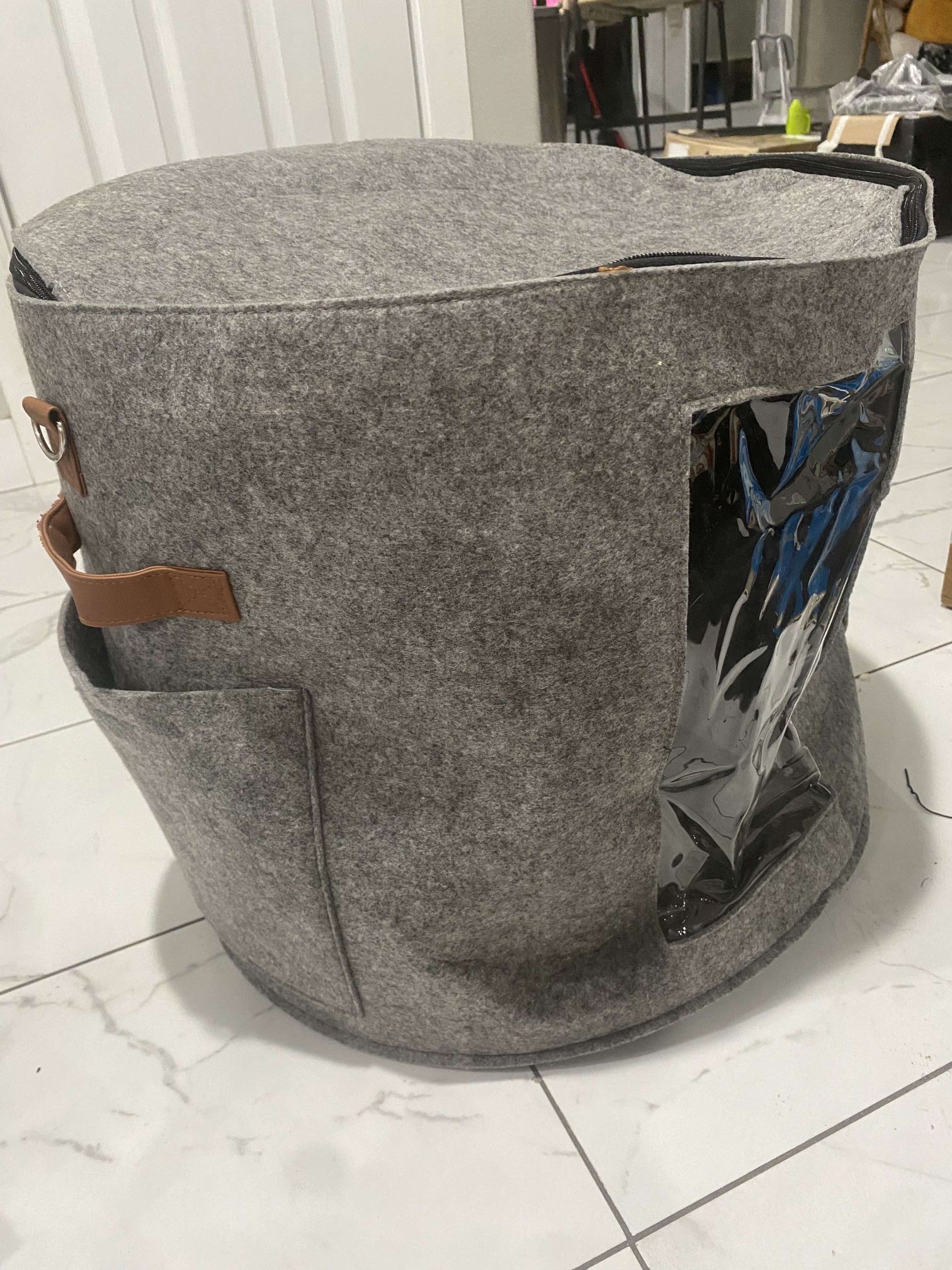 Hat Storage Box, Large Travel Round Hat Carrier Case Organizer Container