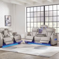 🛋️ Power Reclining Leather Sofa & Loveseat Set w/ USB – Brand New!