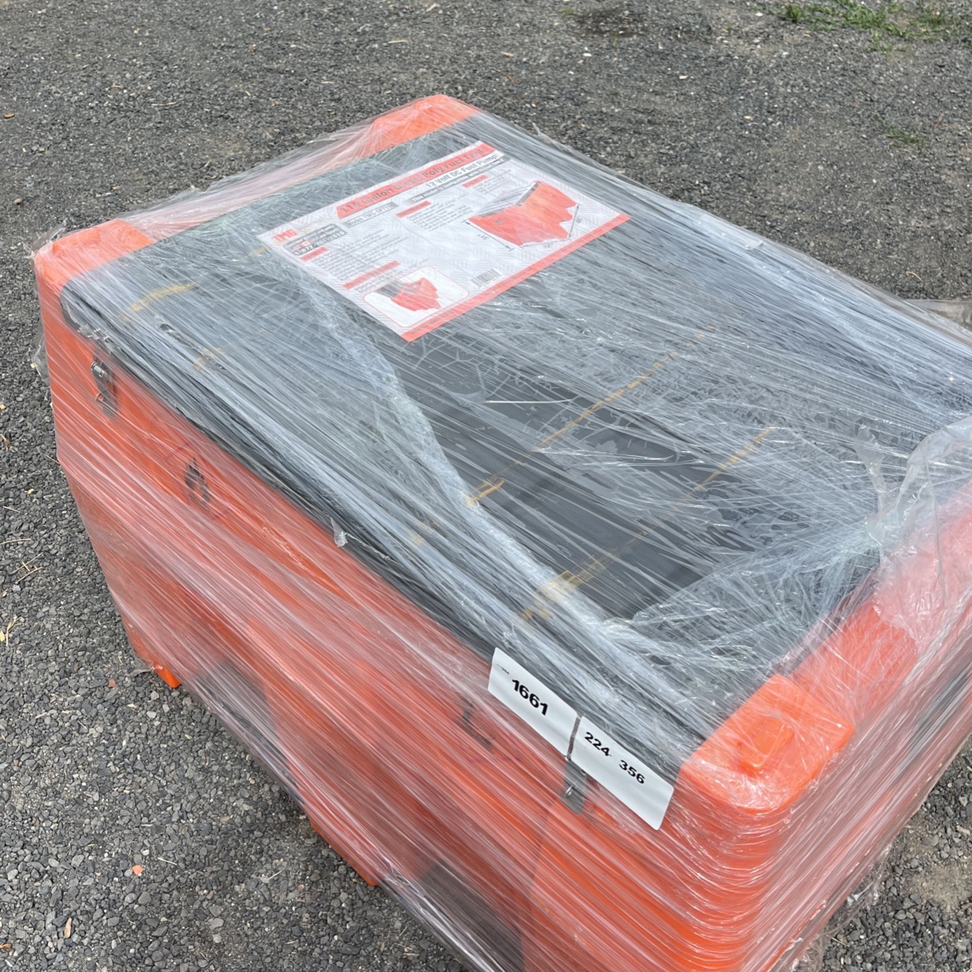 TMG Industrial 116 Gallon Diesel Poly Fuel Tank, Ratchet Strap Recesses, 10 GPM Fuel Pump, Lockable Lid, Reinforced Single Wall Design, TMG-DFT116